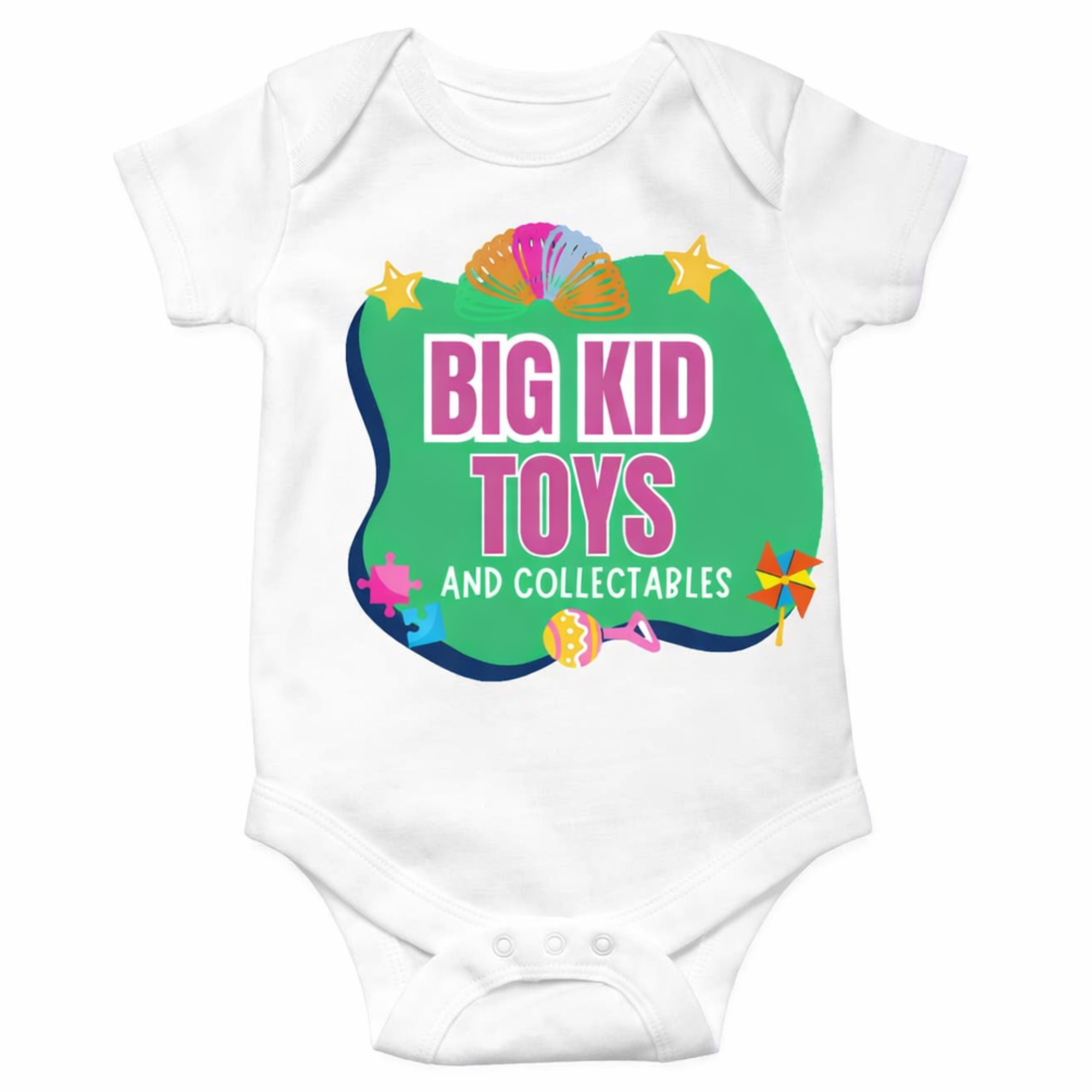 Big Kid Toys Baby Onesie – Soft Cotton, White